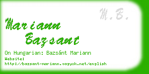 mariann bazsant business card